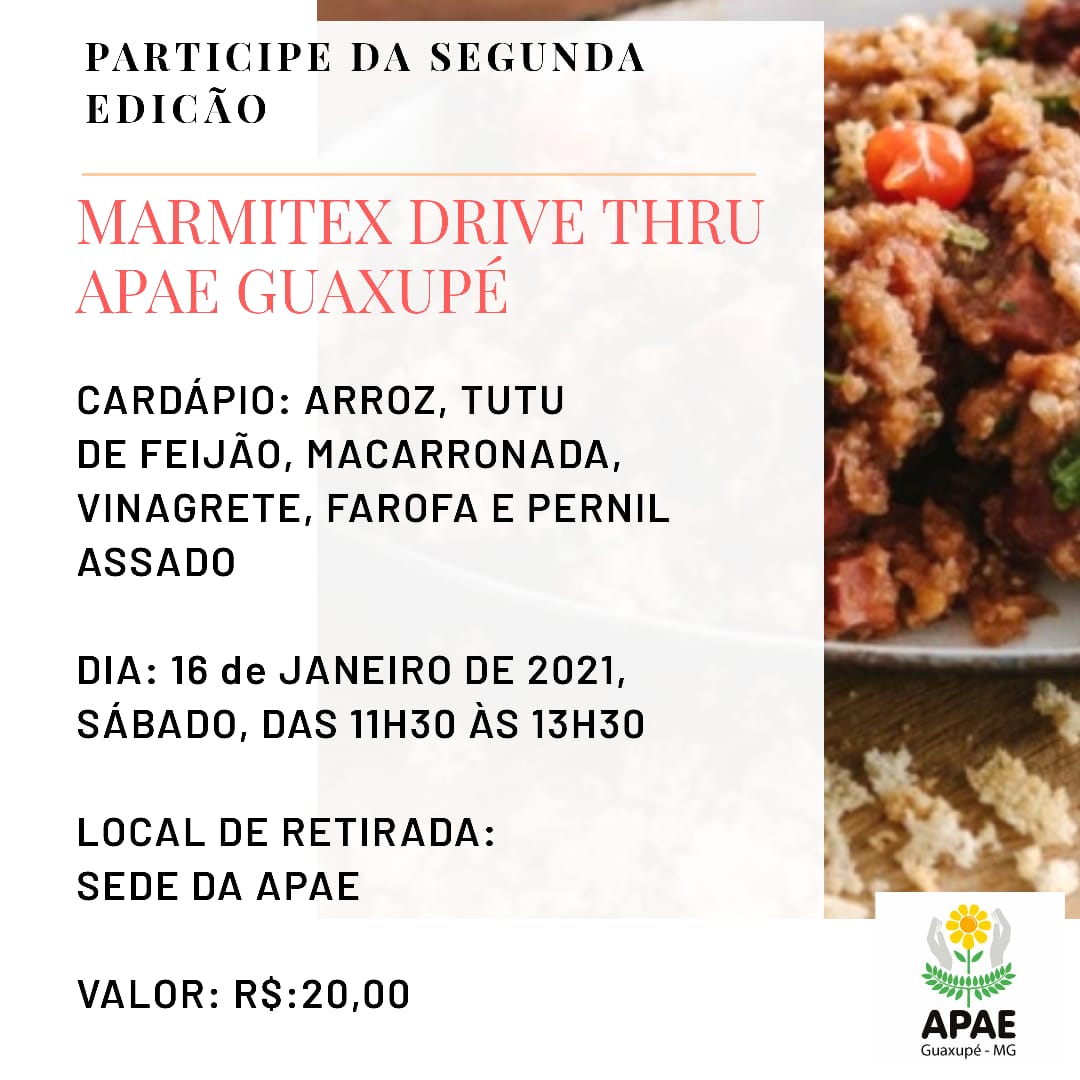 Marmitex Drive Thru da APAE de Guaxupé
