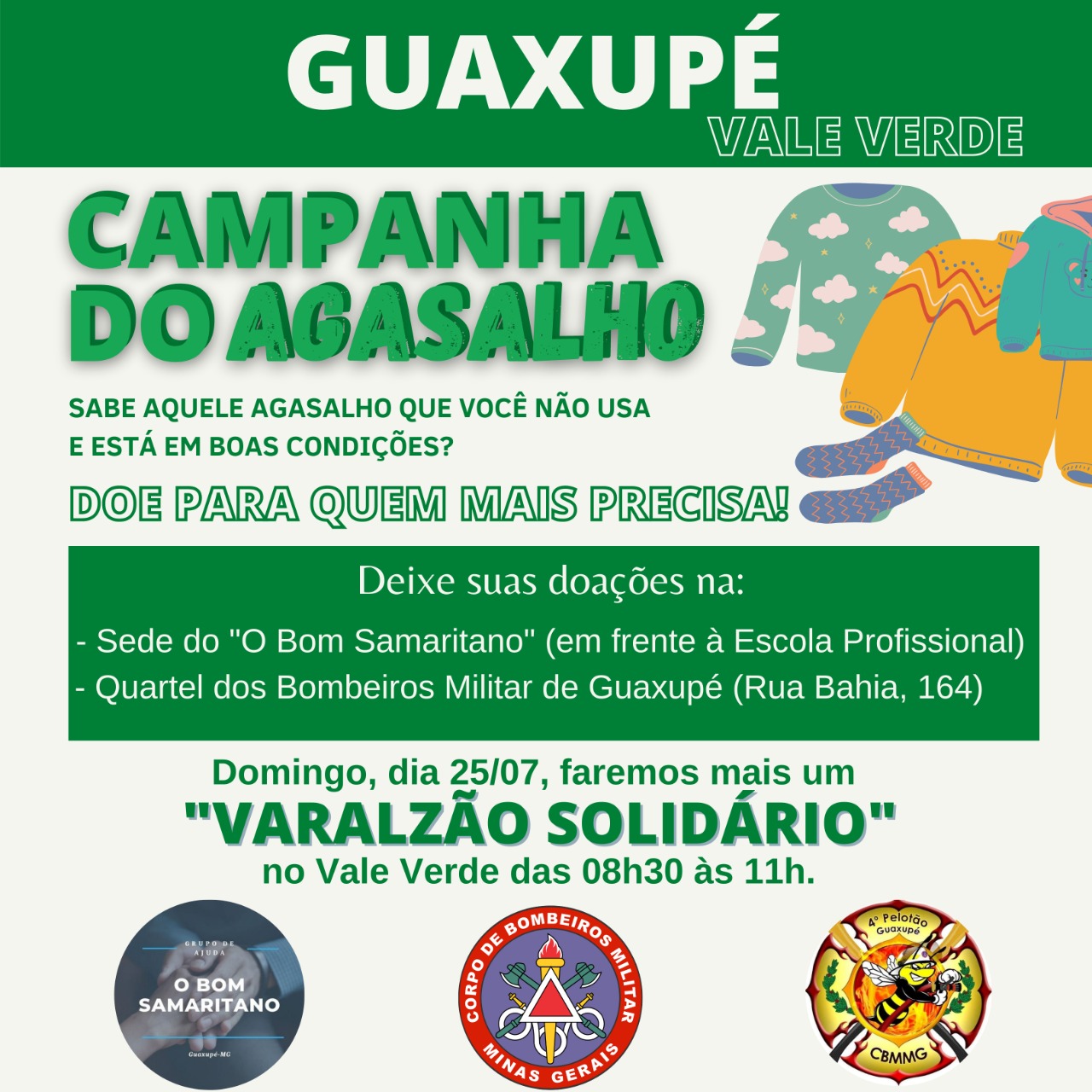 Varal Solidário do Bom Samaritano e dos Bombeiros de Guaxupé